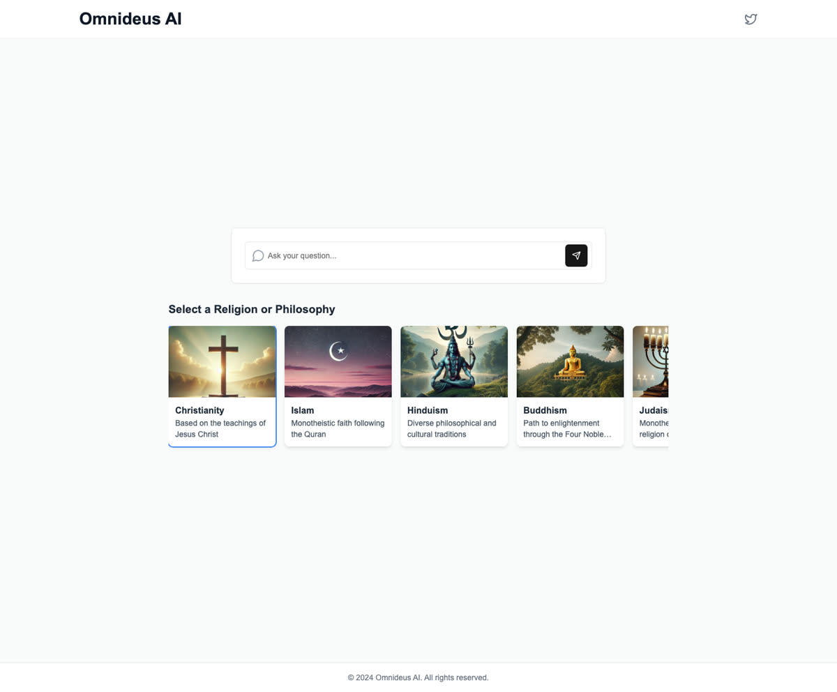 Omnideus AI — ask any religion or philosophy